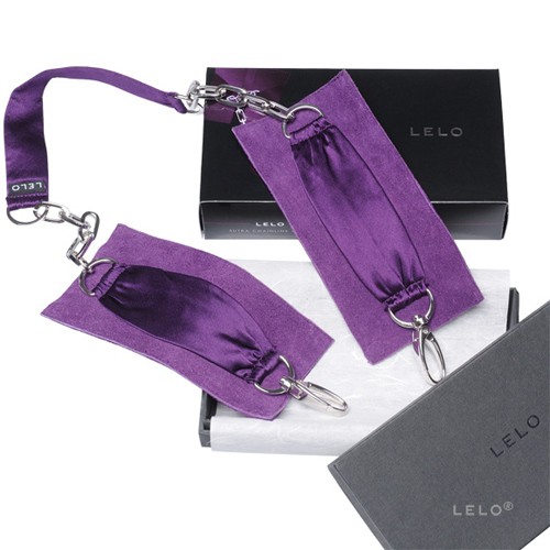 💕甜心💕瑞典 LELO 絲綢系列 SUTRA CHAINLINK CUFFS 絲綢手銬 (紫) 夫妻情趣用品SM調教