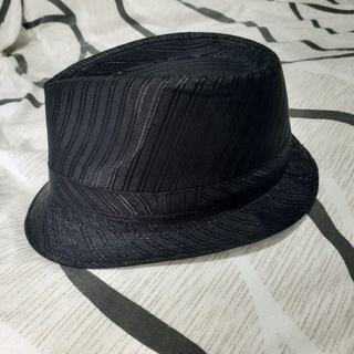 韓國 黑色 西裝帽 紳士帽 正式 帽子 質感帽子 條紋紳士帽