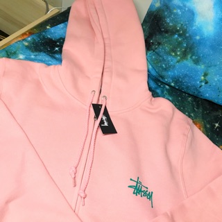 stussy basic zip hood 粉 外套 長袖 長T 連帽外套