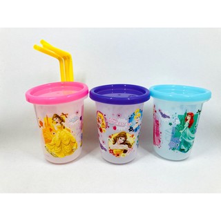*小波日貨*現貨臺灣出貨 日本製 SKATER 230ml 迪士尼公主 白雪公主 透明 學習杯 水杯 吸管水杯 3入組