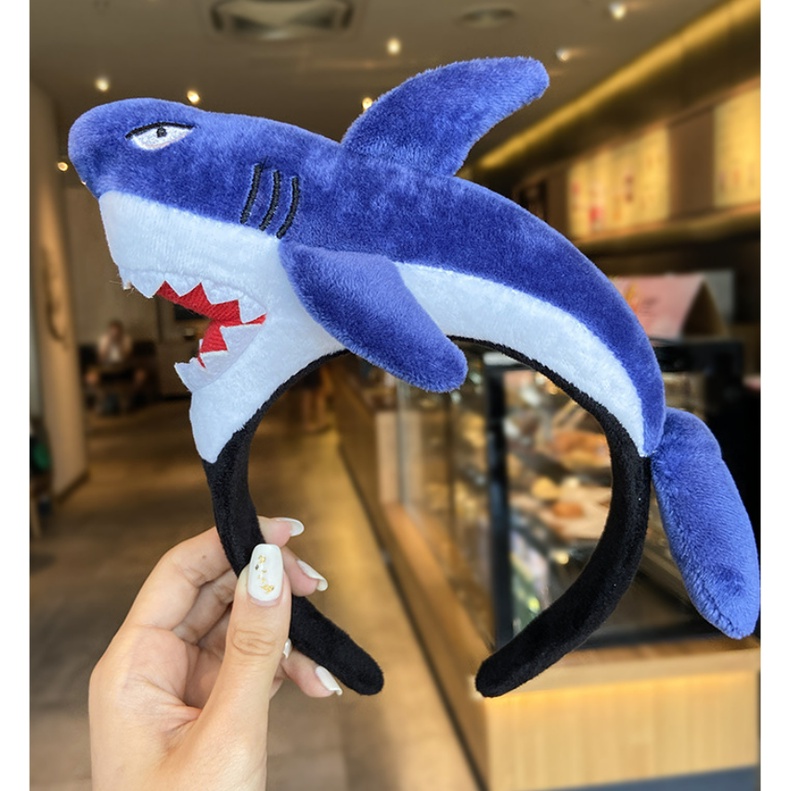 快樂商店-動物髮箍/海洋動物/搞笑髮箍/鯊魚服裝配件/鯊魚髮箍(藍色鯊魚)