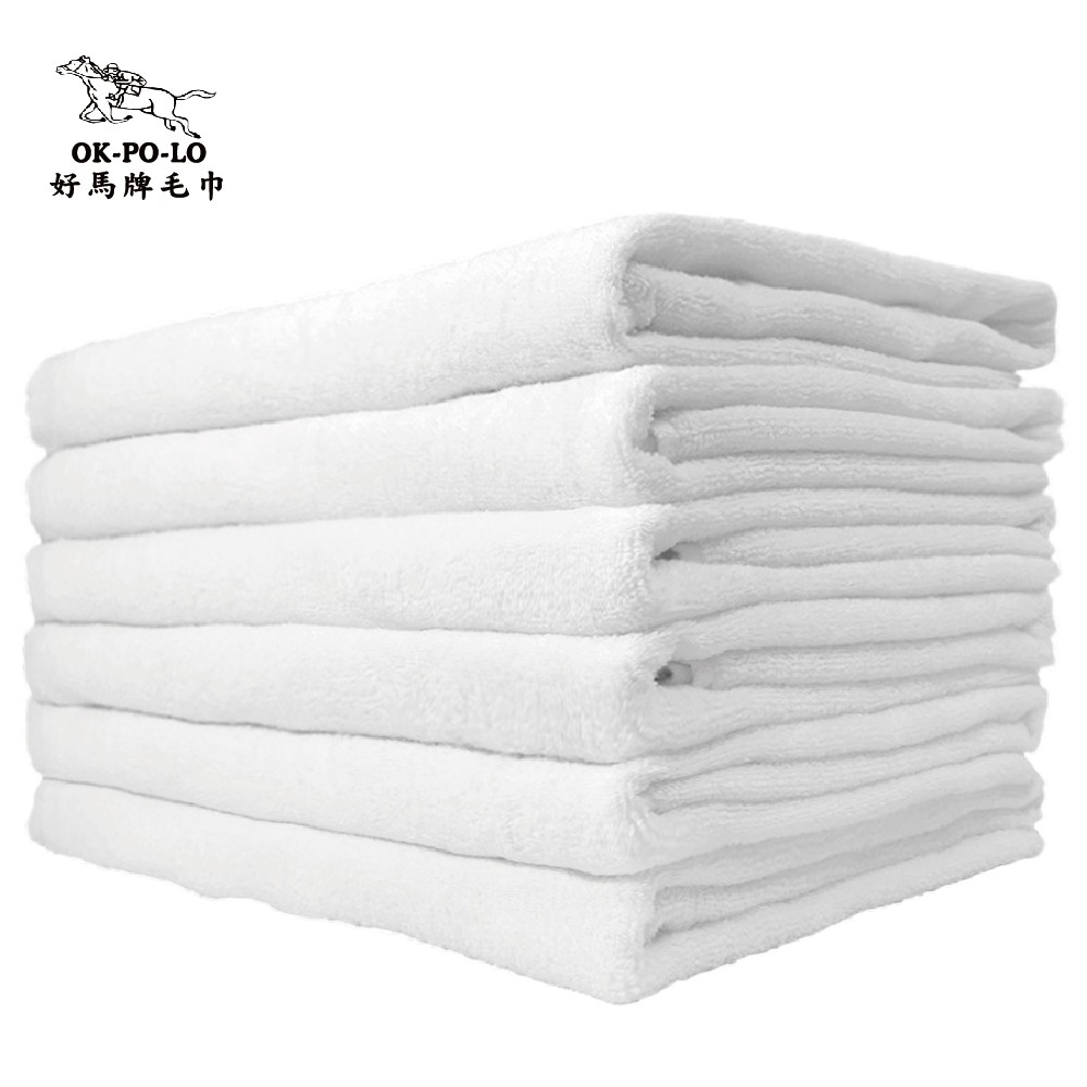 OKPOLO 純白浴巾 4條/組 飯店享受 平價消費 68x136cm 台灣製造 現貨 廠商直送