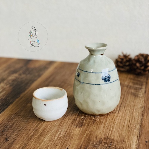 小糖瓷｜日本製 🈴  輕量陶作手作感花朵清酒瓶/花器