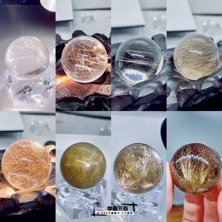 中森寶石🔮鈦晶球 髮晶球 銀鈦 水晶 銅鈦 銀髮 天然水晶球擺件 超強能量 鈦晶絲 水晶球 共生礦