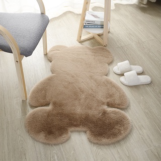 *丹尼屋*ins可愛小熊地毯 熊熊絨毛地毯 仿兔毛地毯 小熊地墊 兒童房床邊毯 床邊地墊 毛絨裝飾地毯 拍照道具 椅墊