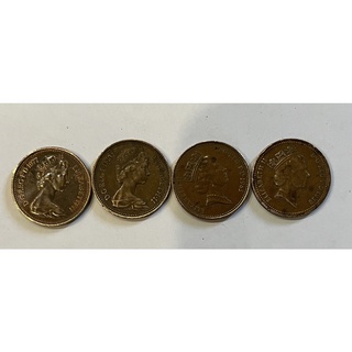 英國硬幣1977年至1988年1 new penny便士女王頭像稀少，二手特價