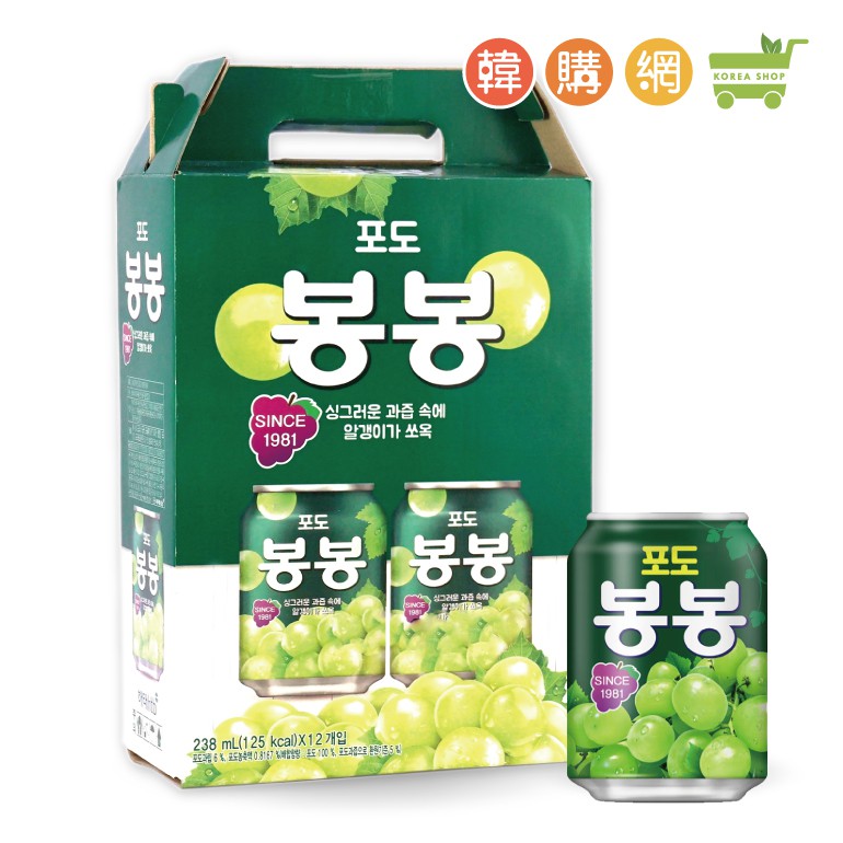 韓國HAITAI海太葡萄果汁飲料禮盒(238mlX12入)【韓購網】《超取限1盒，2盒以上請選宅配》