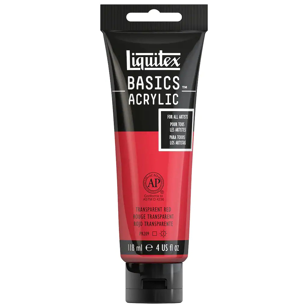 Liquitex 透明紅色 118 ml Basics Acrylic 壓克力顏料 - 1046047 (法國麗可得)