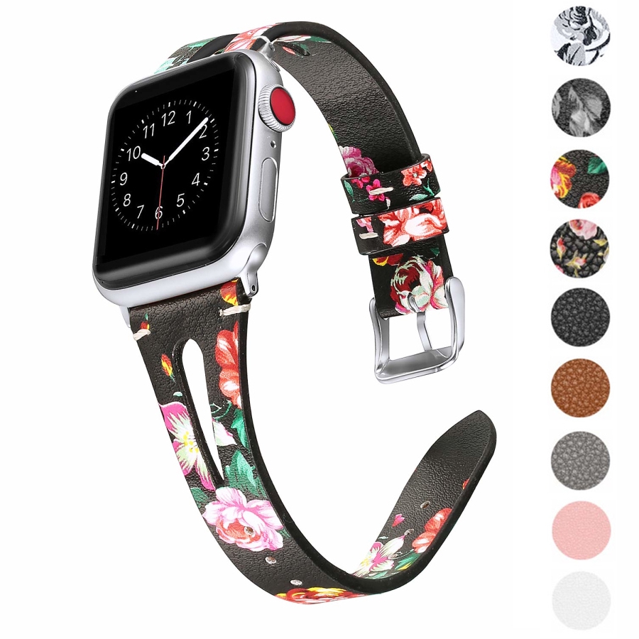 Apple Watch S8ultra 7 SE 6 5 4 3 2代蘋果真皮印花錶帶49/45/44/42/41/40