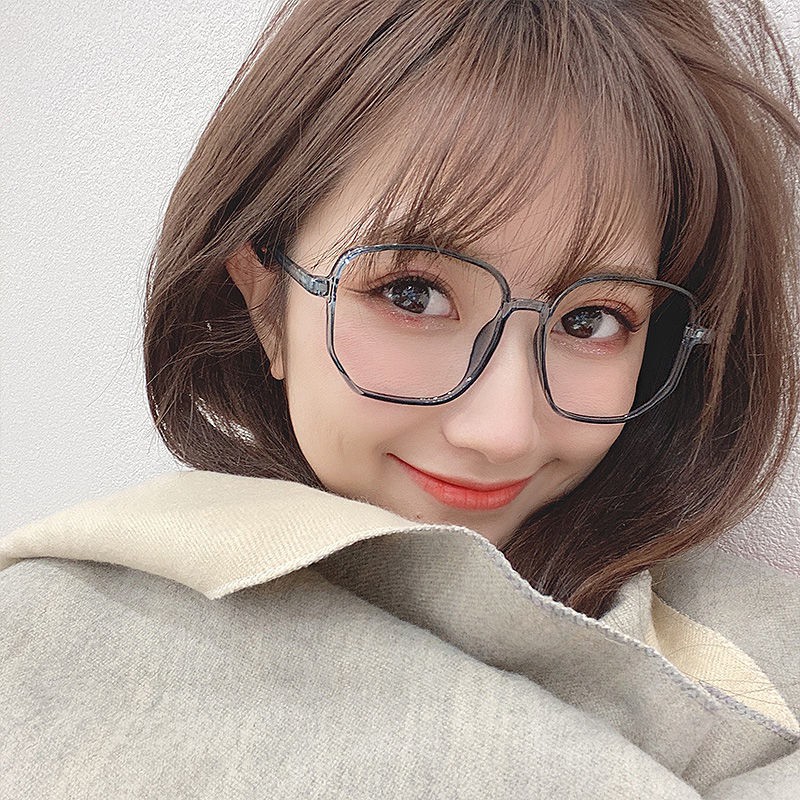 防藍光眼鏡女超輕素顏大方框顯臉小平光鏡小紅書同款 10805