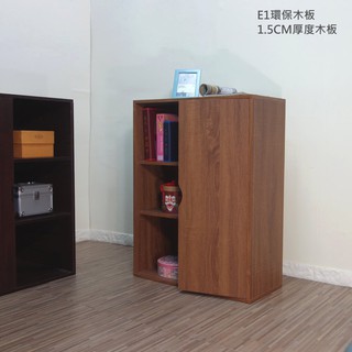 (生活大發現)附門六格書櫃-仿實木款 展示架 書架 附門款式 寬69公分/E1環保材質
