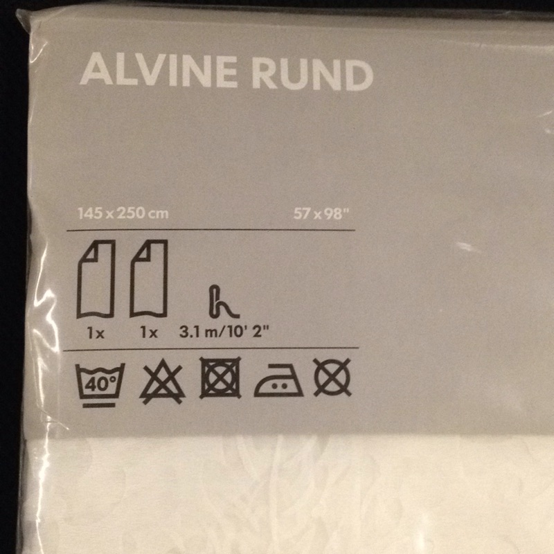 「全新」IKEA 窗簾 ALVINE RUND 白色 花紋