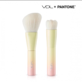 VDL Pantone 夢幻棉花糖迷你刷具組 粉底刷+蜜粉刷