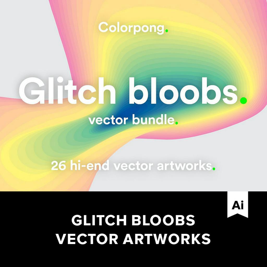 26款illustrator抽象彩色故障扭曲梯度熱像儀背景底紋設計素材 L 蝦皮購物