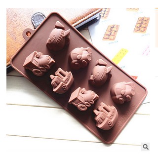 <阿柑>[矽膠模具][8連 交通工具]食品級矽膠模具 巧克力模 蛋糕模 冰模 冰格 布丁果凍 慕斯模 烘焙工具
