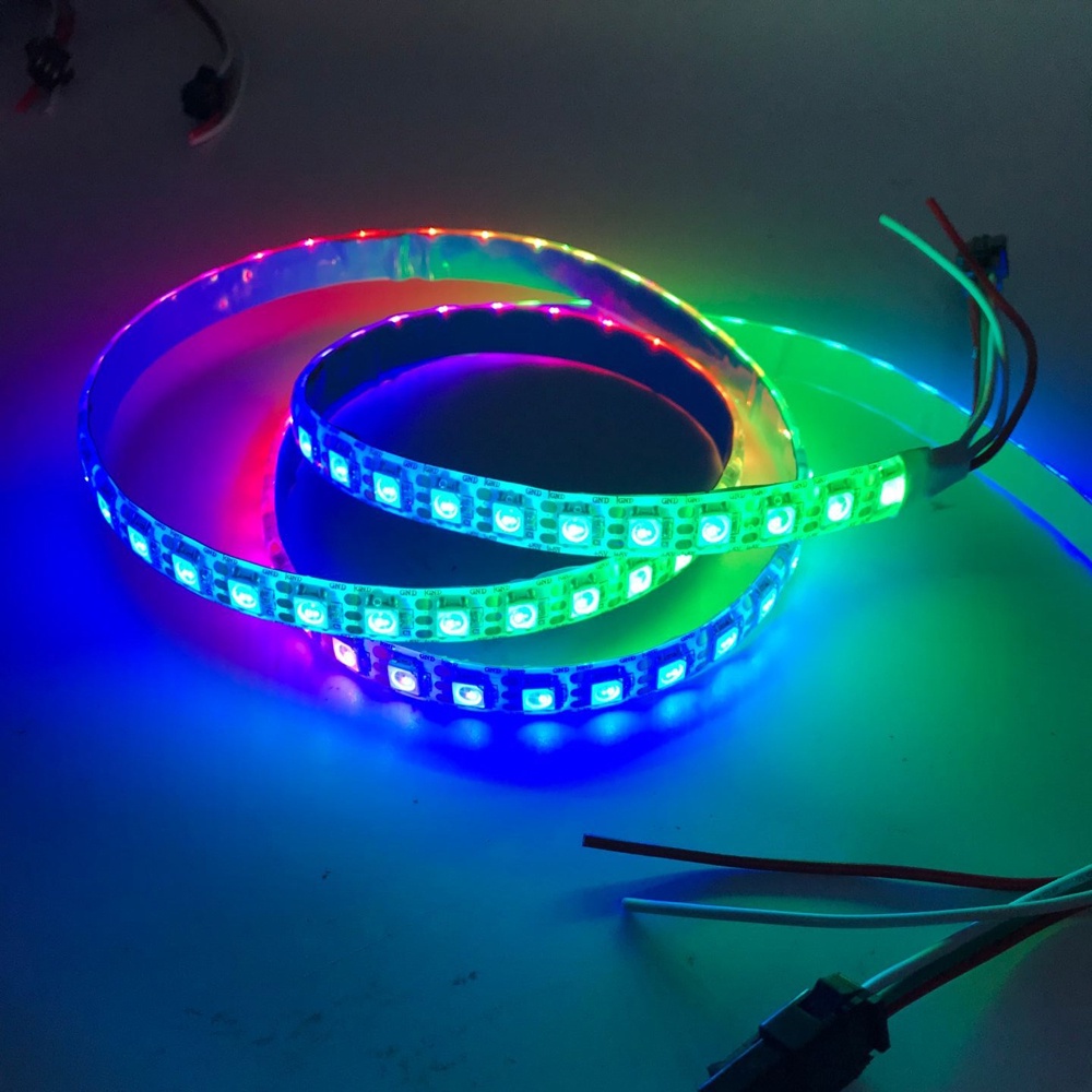 Ws2812b led 燈條 1M 96 像素/leds/m 智能 5050 RGB led 燈條,黑色/白色 PCB,