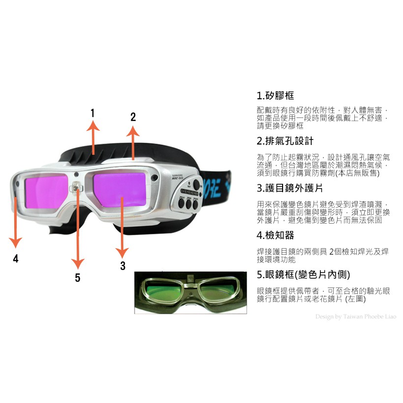 變色眼罩 Arc 513 自動變光焊接護目鏡 蝦皮購物