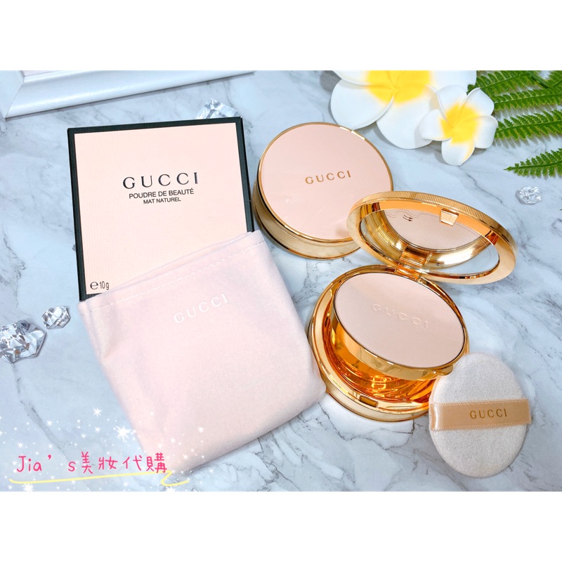 ［Jia’s美妝🌸Gucci Beauty 招牌的金邊 絨布袋 Gucci 粉餅 玫瑰嫩粉餅 玫瑰色蜜粉餅 石英粉色❤️