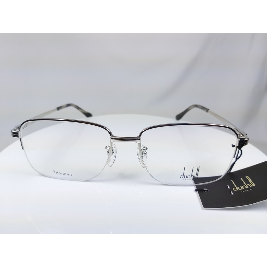 『逢甲眼鏡』dunhill 全新正品 鏡框 銀色半框 銀色鏡腳 純鈦材質 飛官設計款【VDH175J 0579】