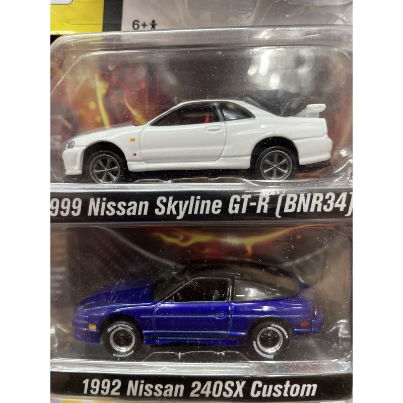 《模王》 1/64 johnny lightning 模型合金車GTR R34&amp;Nissan 240SX custom