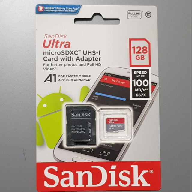 SANDISK 128G ULTRA A1 UHS-I MICRO SD 記憶卡 傳輸最高100MB