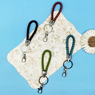 8色 編織皮革鑰匙鏈 帶合金鑰匙圈 短繩 多色龍蝦爪旋轉鉤 鑰匙鏈 用於 ID 徽章卡套吊繩
