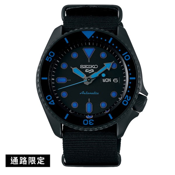 【SEIKO】5SPORTS 黑藍水鬼潛水風帆布帶機械錶 SRPD81K1 4R36-07G0A 台灣公司貨SK022