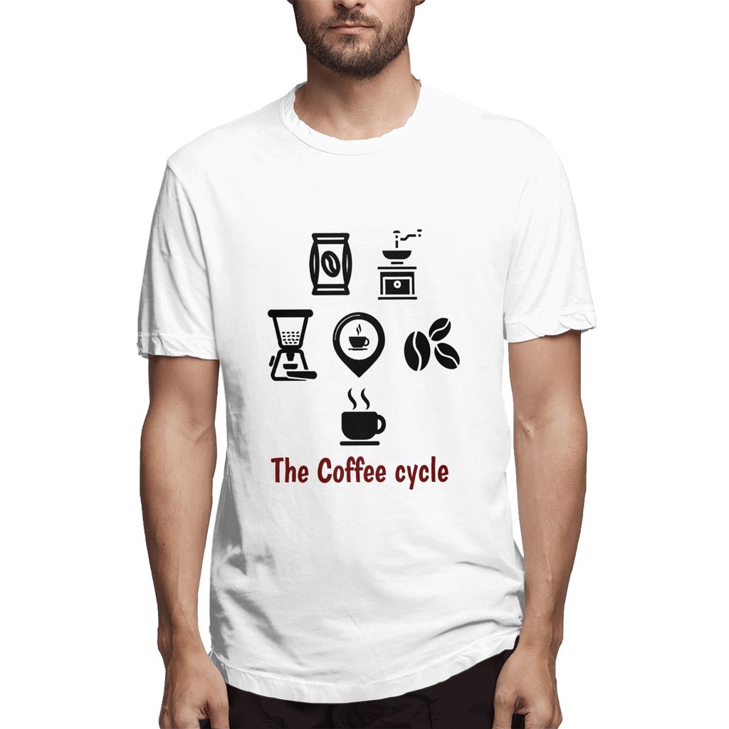 The Coffee Cycle, Lovers 男士經典 T 恤休閒短袖 T 恤圓領 100% 棉印花服裝