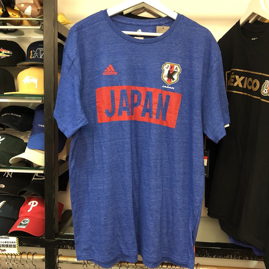 BEETLE ADIDAS JAPAN JFA 日本足球協會 藍色 紅 短TEE B214A S XL