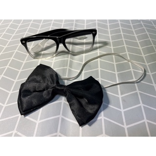 二手 半黑框造型眼鏡👓+黑色領結 兒童用尺寸