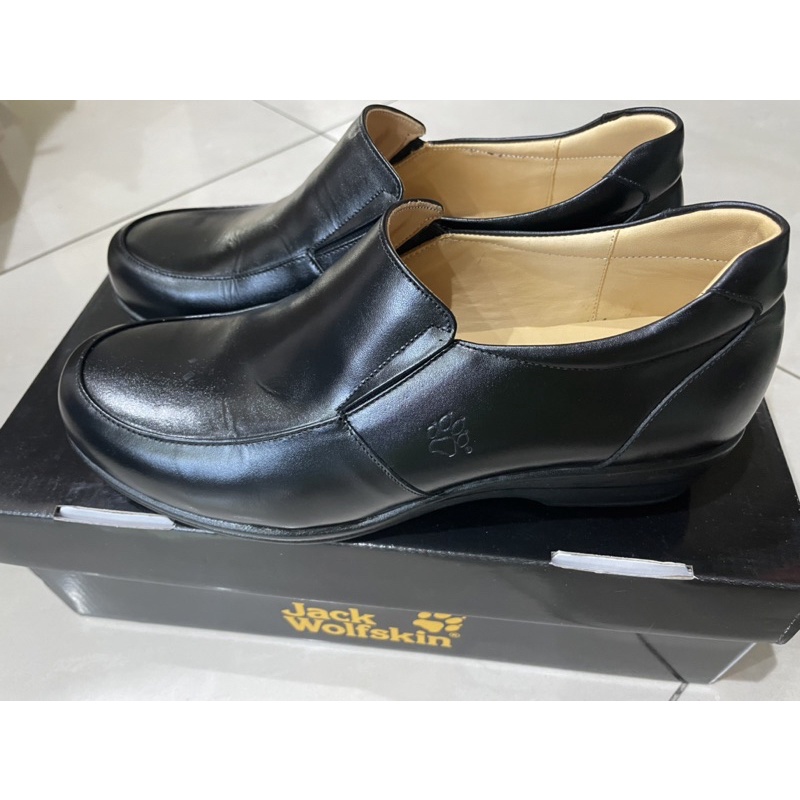 Jack Wolfskin 全新女皮鞋（黑） 黑色女皮鞋 尺吋26.5飛狼皮鞋 黑皮鞋 學生鞋 睡眠鞋墊