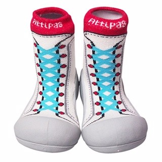 【100%正品 特價新品】韓國Attipas快樂腳襪型學步鞋 復古高筒藍