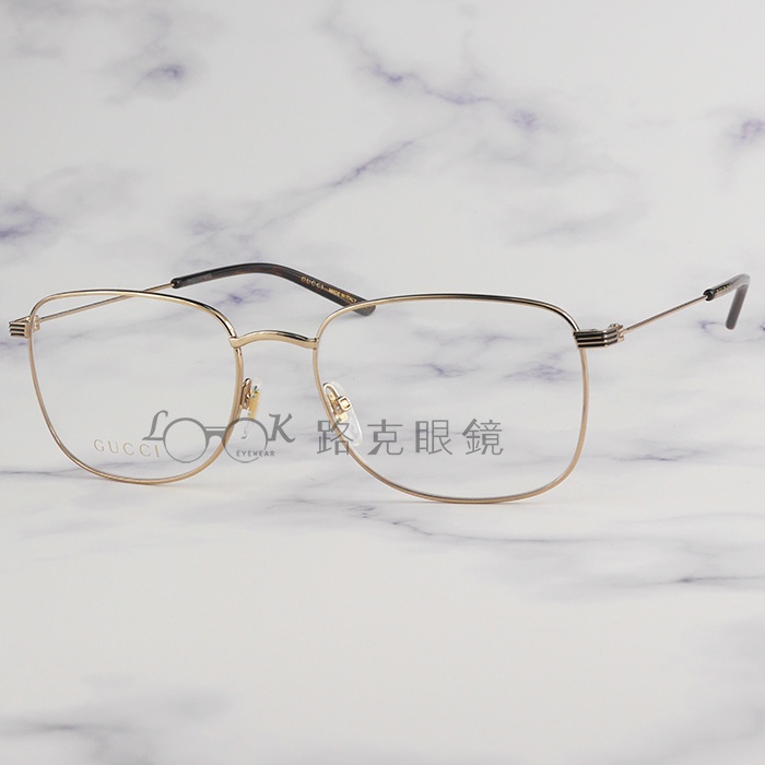 【LOOK路克眼鏡】Gucci 古馳 光學眼鏡  金色 金屬鏡框 細鏡腳 GG1052O 004
