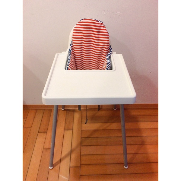 自取/面交 二手 IKEA 宜家ANTILOP 安迪洛 高腳椅子 兒童餐椅+餐板 +支撐氣墊 家用 安全椅 嬰兒餐椅