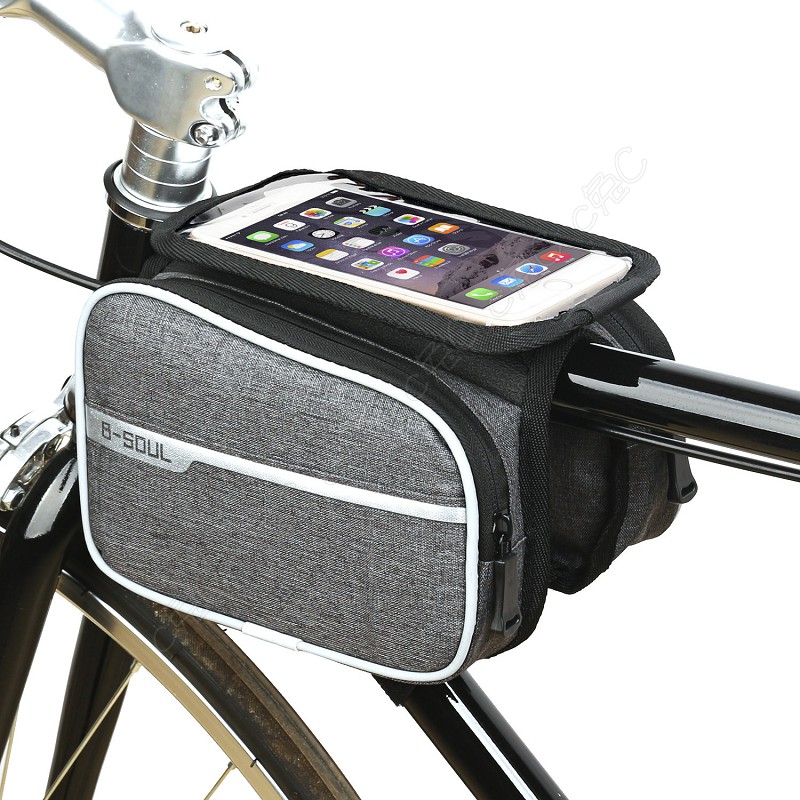 B-soul 全新觸控上管馬鞍袋：城市自行車簡約質感上管包 復古鋼管車上管袋 單車手機袋 前樑手機包 單速車袋 腳踏車包