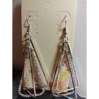 耳勾式 三角形Bling Bling耳環