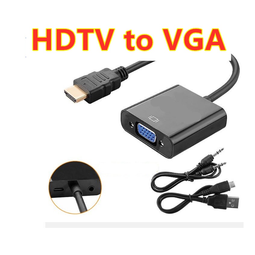 HDTV 轉 VGA 轉換器 轉換線 轉接線 可接HDMI螢幕 電視 投影機 高畫質 數據 HDTV TO VGA 音源