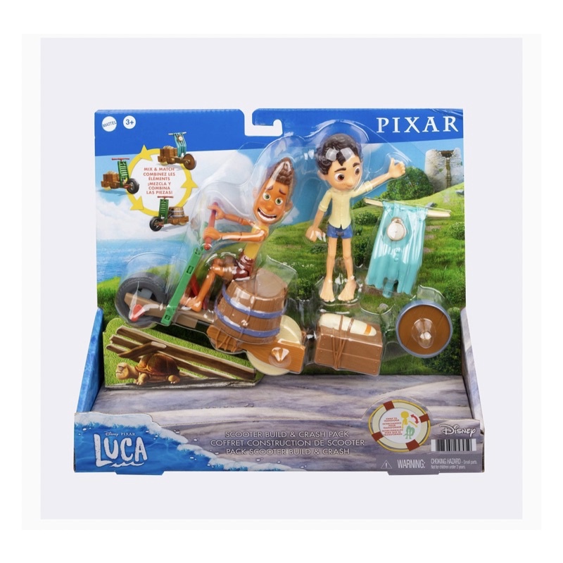 LUCA｜現貨｜路卡的夏天Mattel Pixar Luca 滑板車組