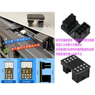 臺灣出貨 顯示卡電源轉向 GPU VGA 6P 8P 6Pin 8Pin 電源接頭 電源轉向180度轉向 轉90度角