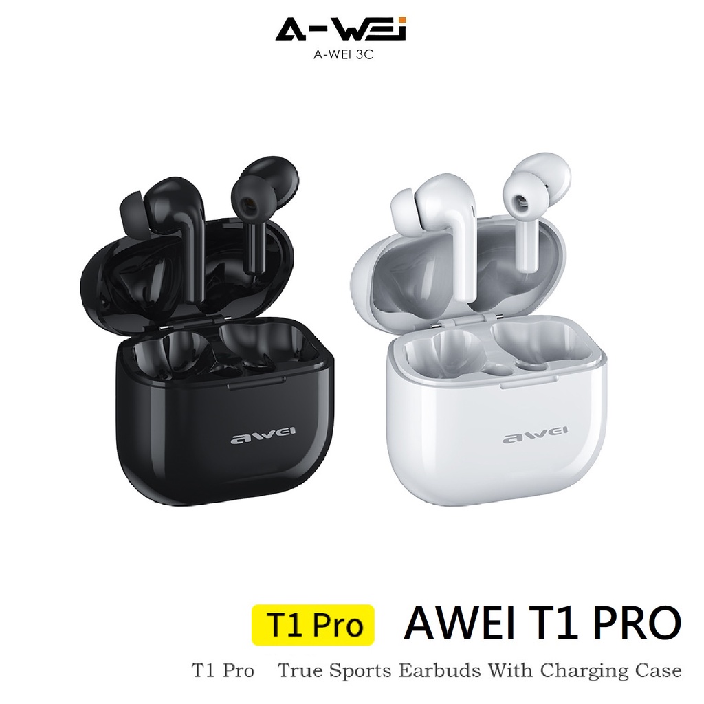 AWEI T1 PRO 藍芽耳機 電競藍芽耳機 遊戲同步 智能指紋觸控 防水防汗 藍牙耳機 耳機 用維【A-WEI優選】