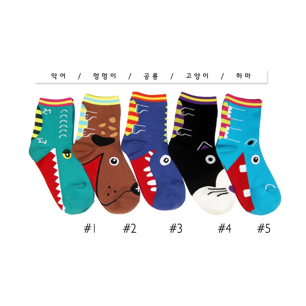 韓國直送 韓國動物造型短襪-款式隨機 (SOCK-005-C)