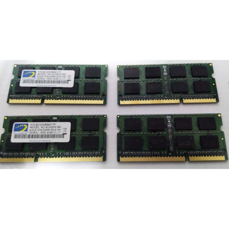 【賣可2店】全新 勤茂 DDR3L-1600 4GB 1.35V 筆電專用記憶體 連號 2Rx8 雙面