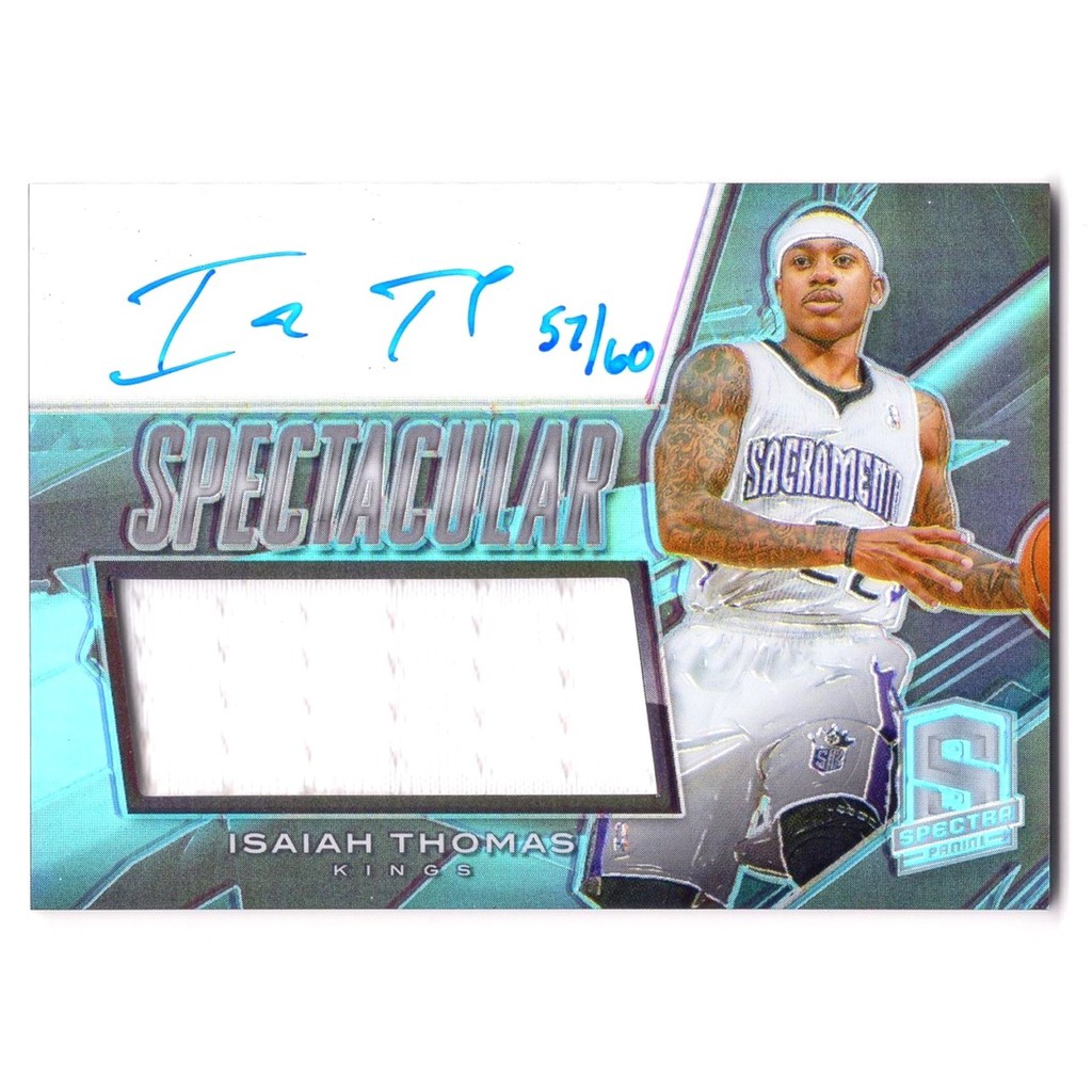 矮湯 Isaiah Thomas 光譜Spectra Spectacular版限量60張藍亮球衣卡面簽名卡 NBA