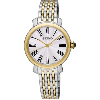 SEIKO WATCH 精工 CS系列城市時尚中金女腕錶型號 : SRZ496P1-銀x雙色/28mm【神梭鐘錶】