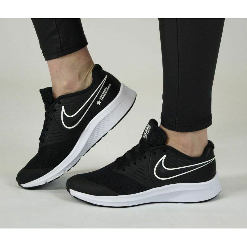 Nike Star Runner 2 GS 大童男女慢跑鞋AQ3542001 黑白休閒運動舒適23cm~25cm | 蝦皮購物