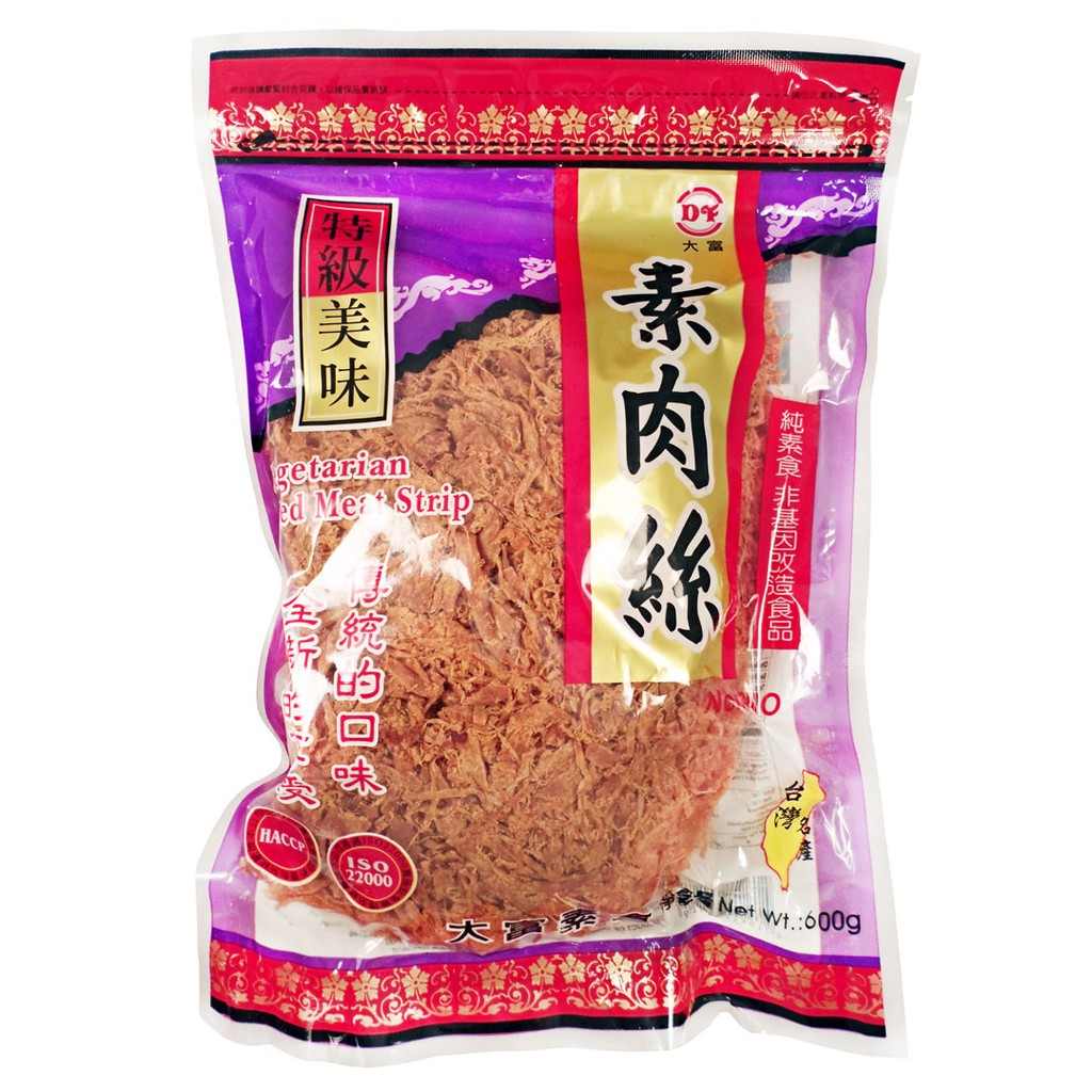 【大富】特級美味素肉絲 統福大富素肉脯 素肉埔 (600g) &lt;全素&gt;