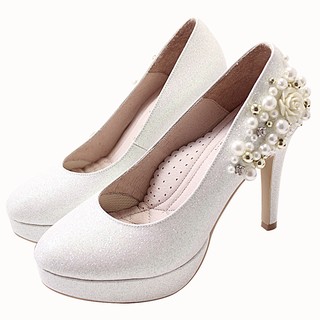 特價 CHIC CHIC GIRL白雪公主氣質珍珠晚宴鞋 超美專櫃婚鞋