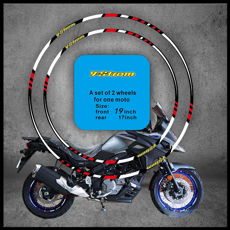 SUZUKI V-strom 摩托車配件車輪條紋貼紙輪輞輪轂反光貼花適用於鈴木 DL650 DL1000 V Strom