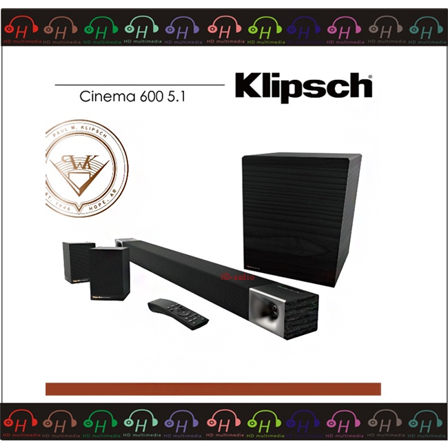 弘達影音多媒體 Klipsch Cinema 600 5.1微型劇院組 3.1聲道號角Soundbar 10吋無線重低音