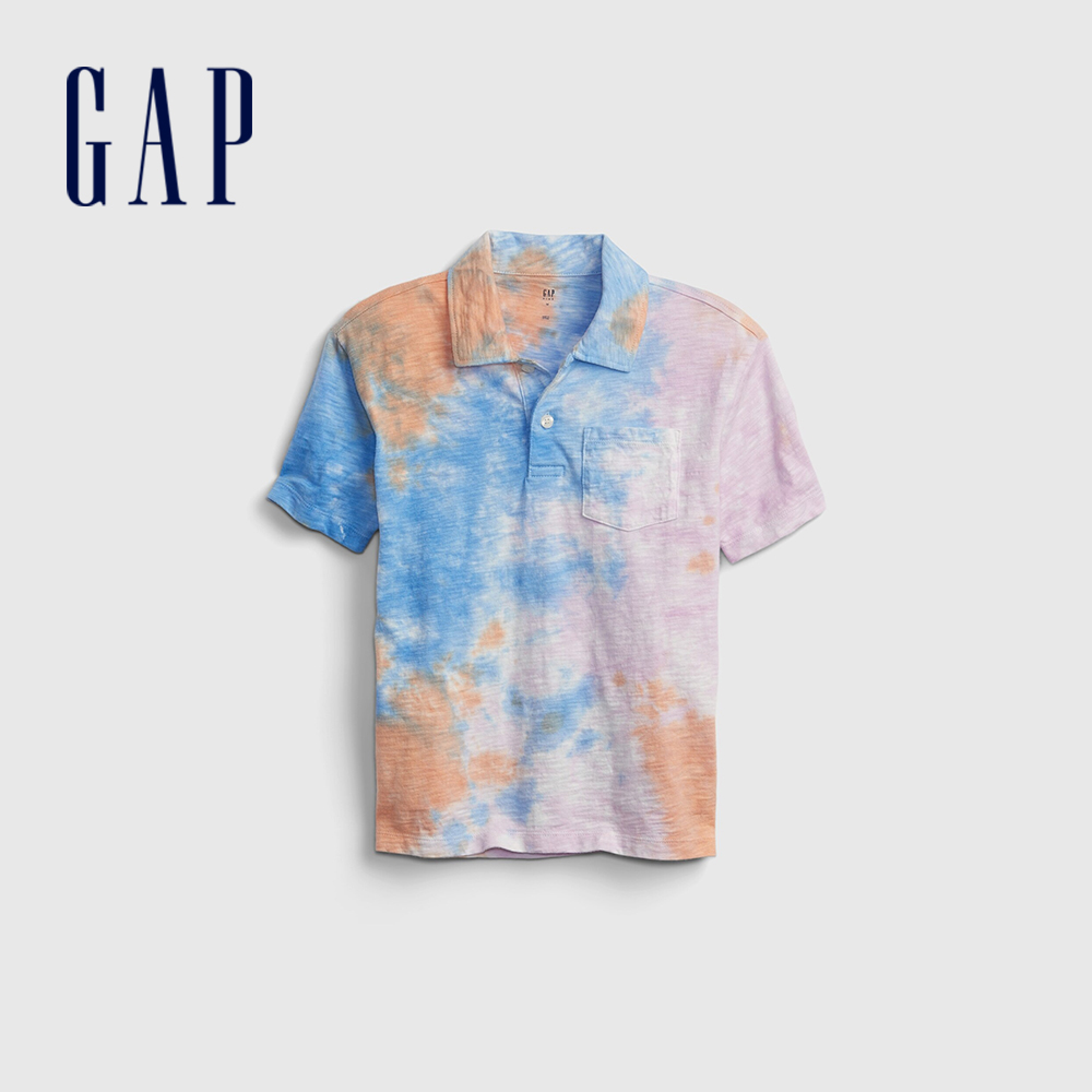 Gap 男童裝 輕薄紮染短袖POLO衫-彩色紮染(689370)